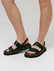 Cheetah Casual Sandal, Black
