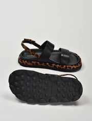 Cheetah Casual Sandal, Black