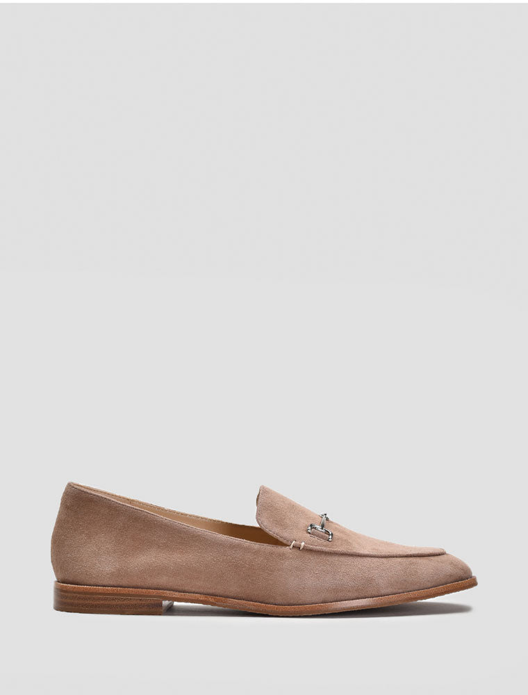 Classic Almond Toe with Buckle Loafers, Beige