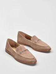 Classic Almond Toe with Buckle Loafers, Beige