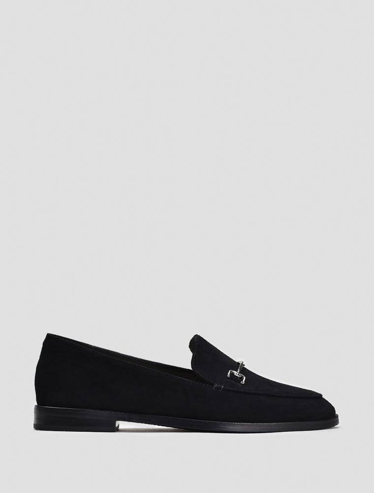 Classic Almond Toe with Buckle Loafers, Black