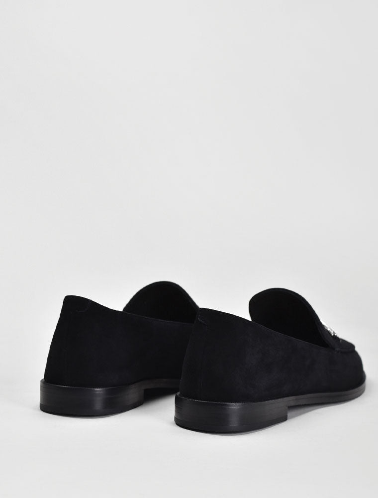 Classic Almond Toe with Buckle Loafers, Black