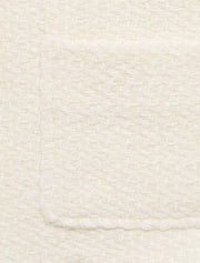 Classic V-Neck Tweed Jacket, Cream