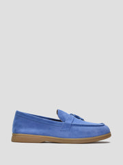 Classic Suede Loafers with Tassels, Sky Blue