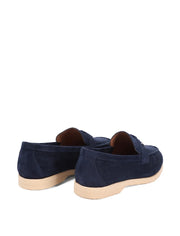 Classic Suede Loafers with Tassels, Navy
