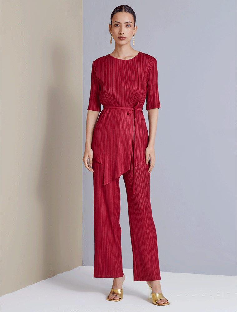 Constance Asymmetrical Set, Wine Red