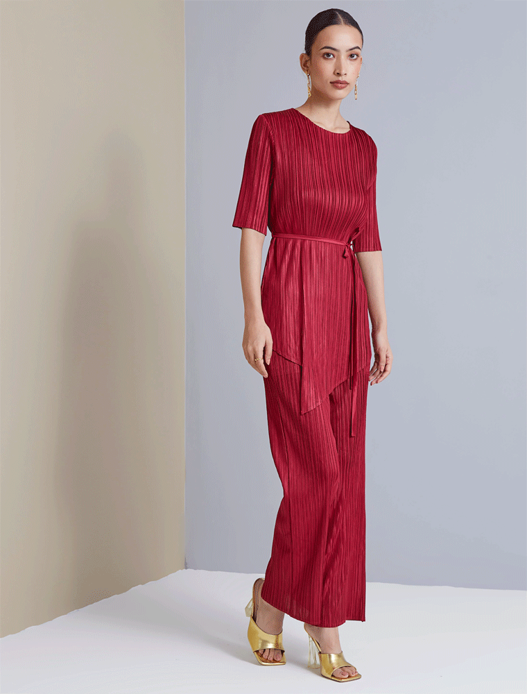 Constance Asymmetrical Set, Wine Red