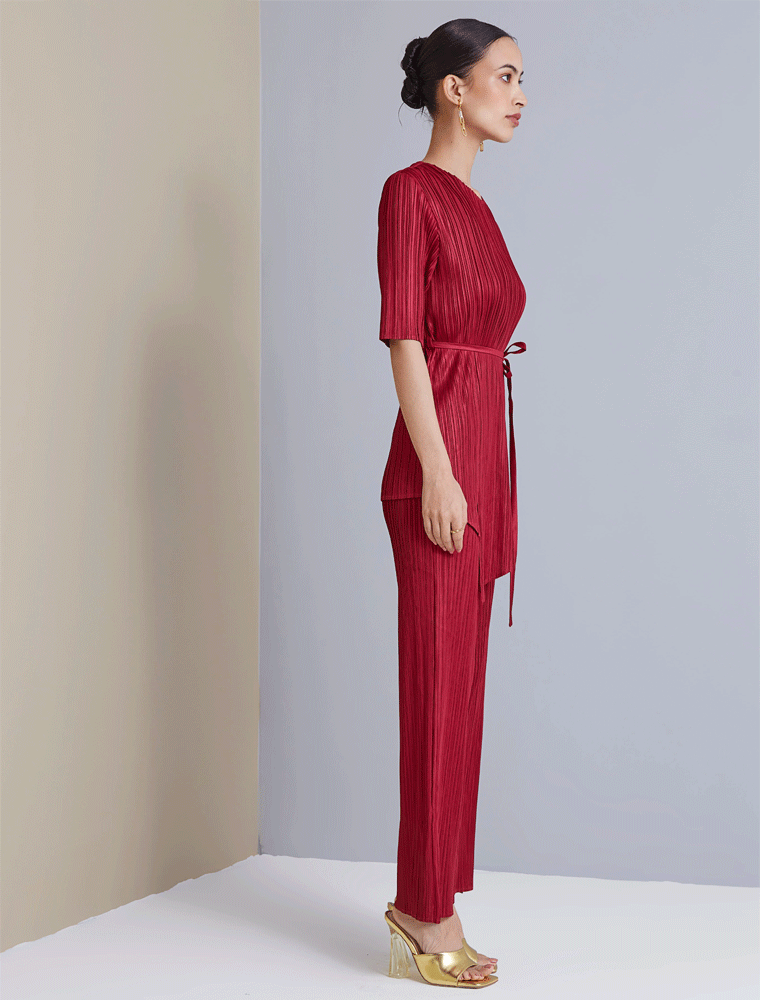 Constance Asymmetrical Set, Wine Red