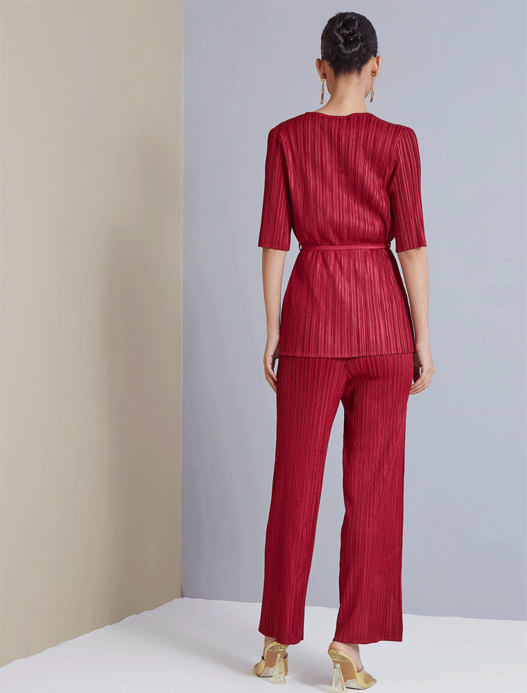 Constance Asymmetrical Set, Wine Red