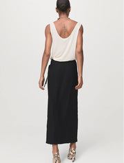 Creased Effect Wrap-up Skirt, Black