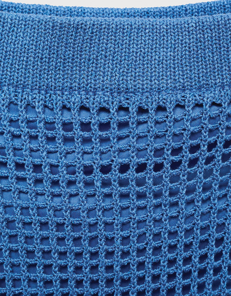 Crochet Openwork Skirt, Blue