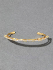 Crystal Lace Orbiting Cuff Bracelet, 14K White Gold Plated