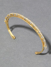 Crystal Lace Orbiting Cuff Bracelet, 14K White Gold Plated