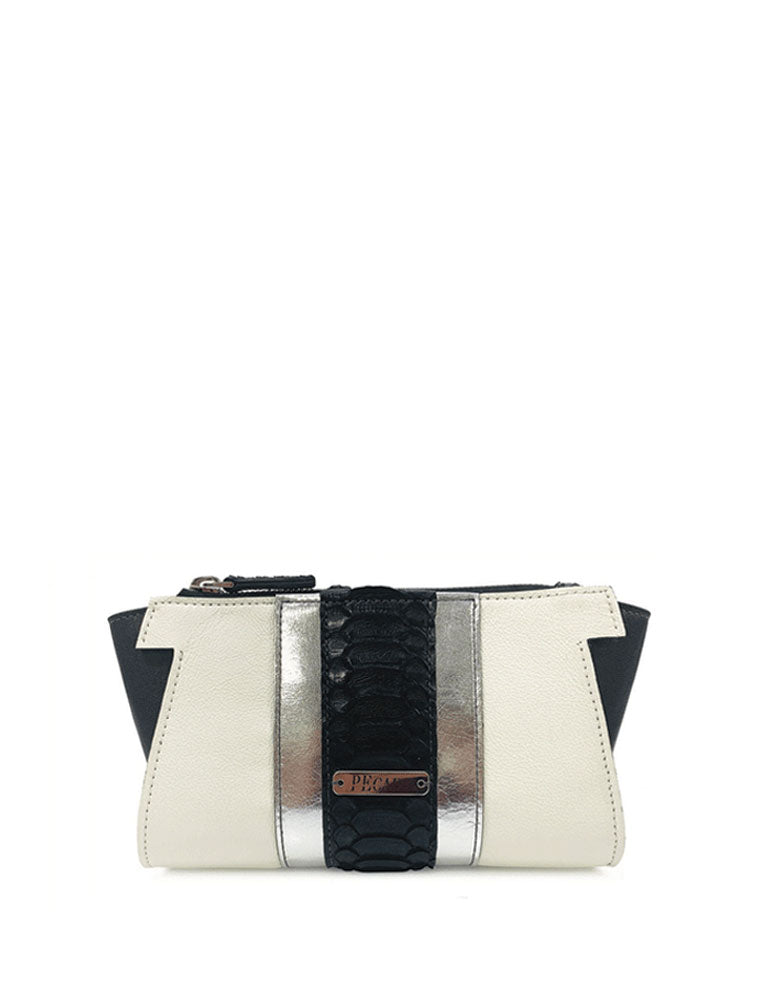 DVK Clutch, Cream / Black / Red