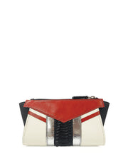 DVK Clutch, Cream / Black / Red