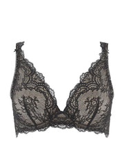 Danse Des Sens Triangle Plunge Bralette, Black