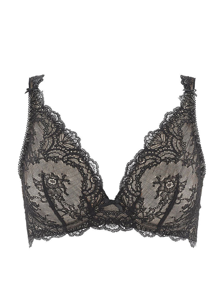 Danse Des Sens Triangle Plunge Bralette, Black