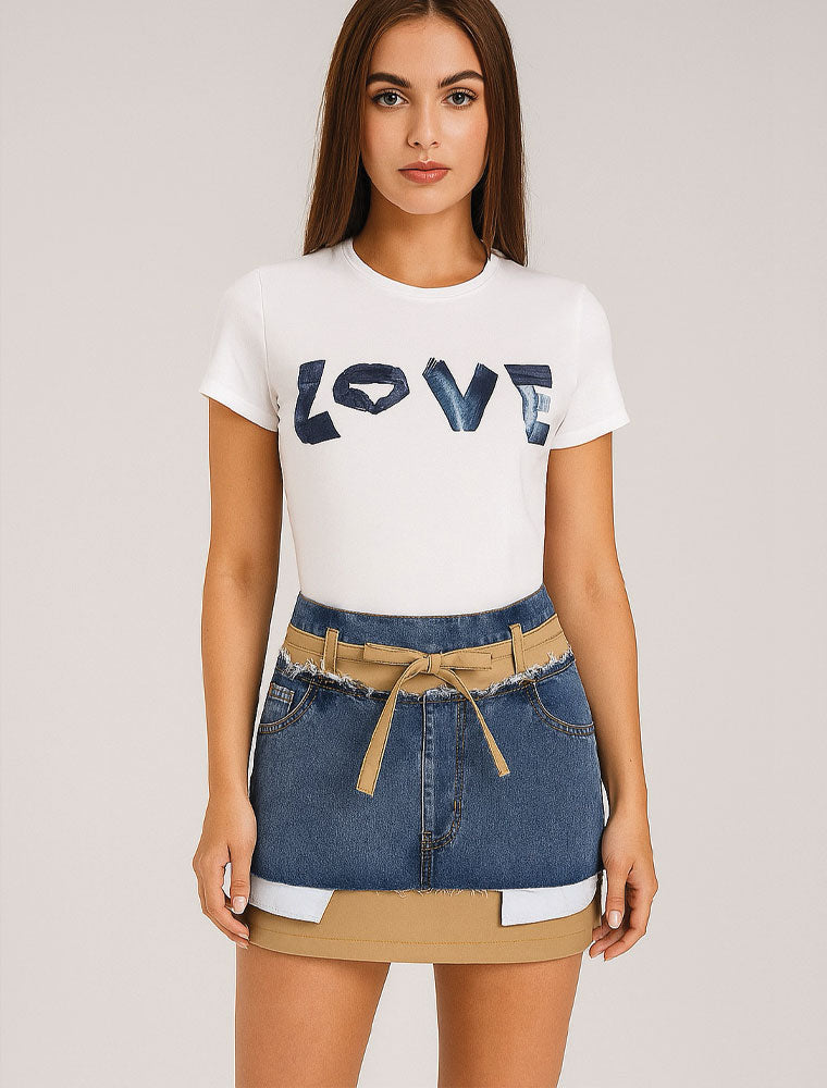 "Love" Cotton T-Shirt, White