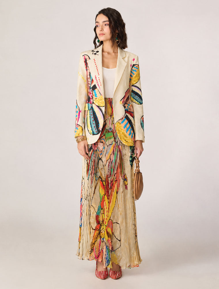 Doodle Garden Monica Maxi Skirt, Cream