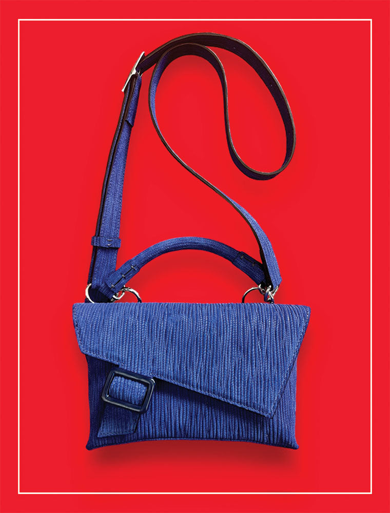 Embossed Suede 3 in 1 Bag, Blue