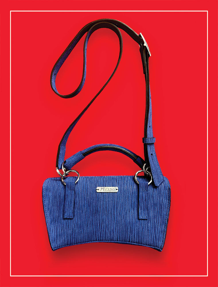 Embossed Suede 3 in 1 Bag, Blue