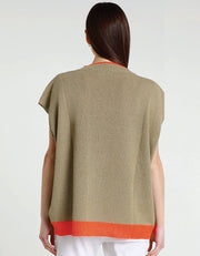 Esme Oversized Short Sleeve V-Neck, Army Green