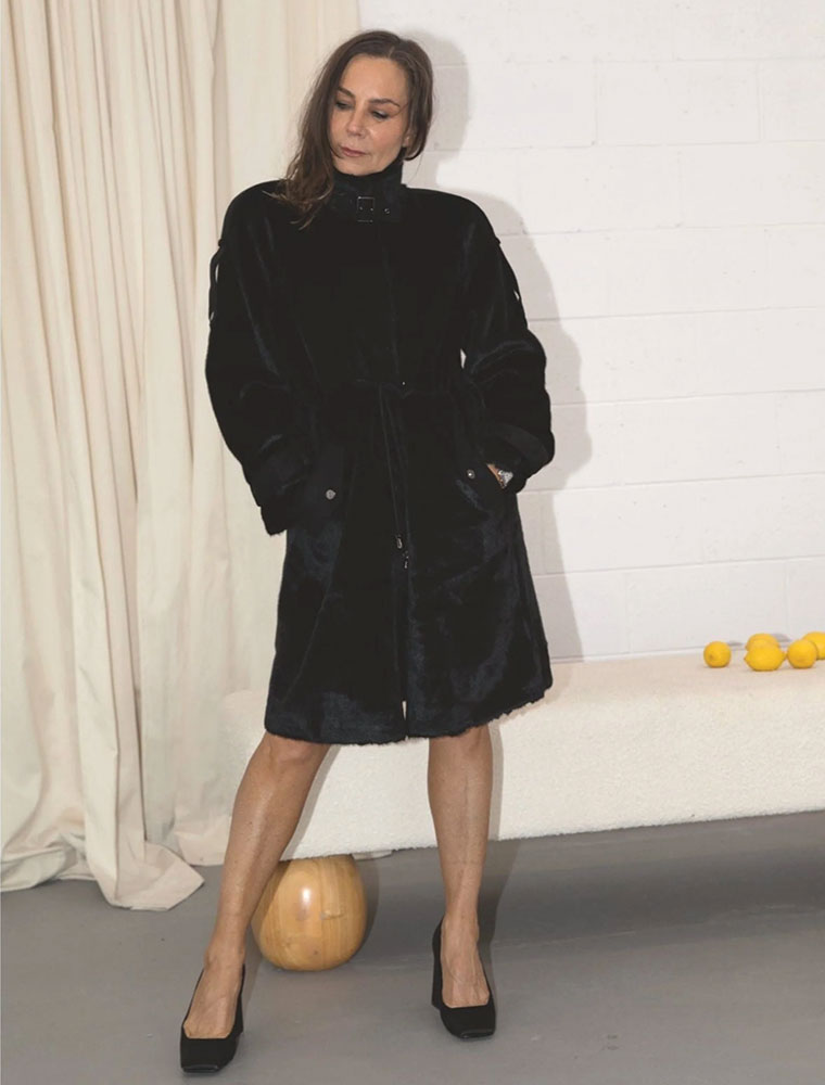 Faux Fur Chica Coat, Black