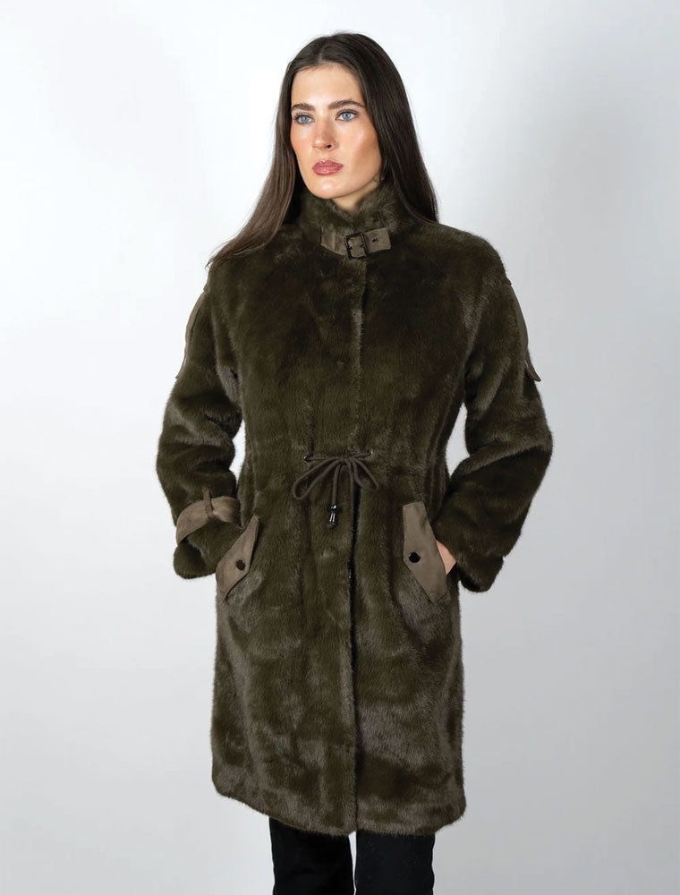 Faux Fur Chica Coat, Brown