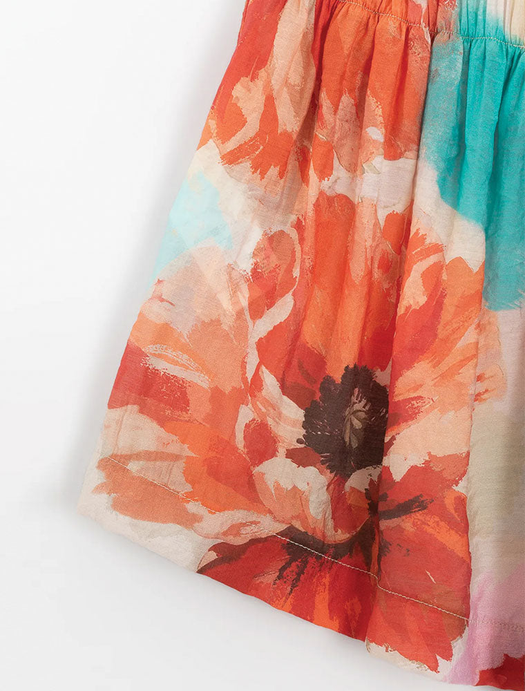 Floral Elastic Waist Shorts, Multicolor