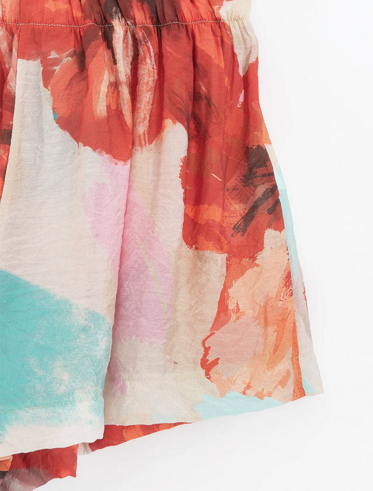 Floral Elastic Waist Shorts, Multicolor