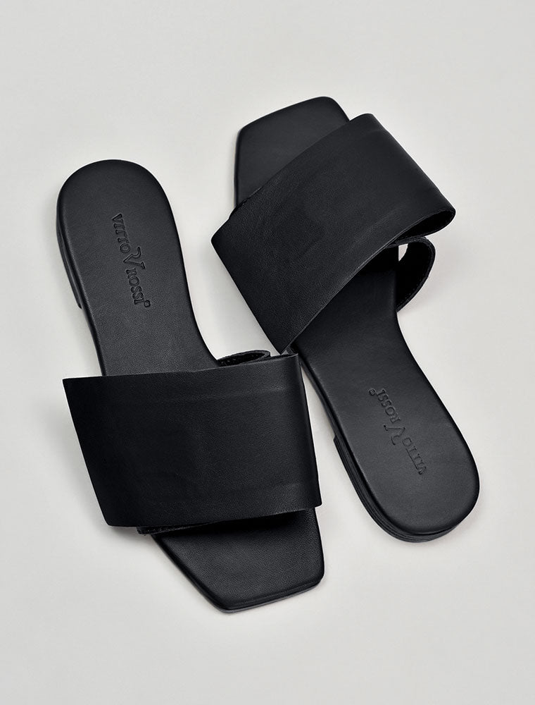 Fold Over Strap Slide, Black