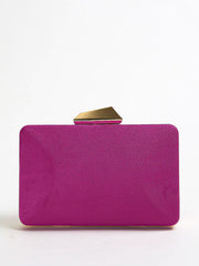 Framed Sculptural Clutch Bag, Fuchsia