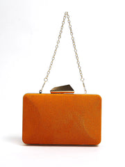 Framed Sculptural Clutch Bag, Orange
