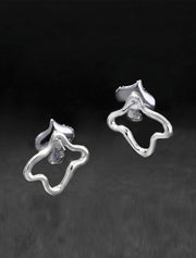 Freeform Pavé Crystal Jacket Earring, 14K White Gold over Brass