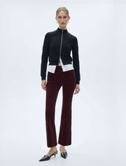 Flared Corduroy Pants, Burgundy