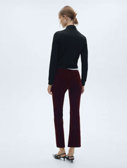 Flared Corduroy Pants, Burgundy