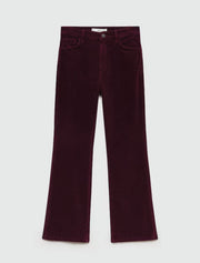 Flared Corduroy Pants, Burgundy