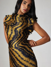 Gathered Ruch Liora Maxi Dress, Mustard