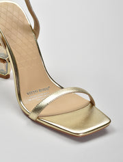 Gem-Stone Heeled Strappy Sandals, Gold