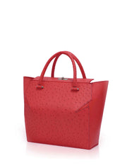 Genuine Ostrich Marquis Tote, Red