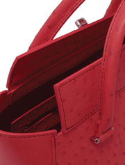 Genuine Ostrich Marquis Tote, Red