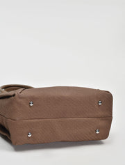 Geometric Leather Tote Bag, Brown