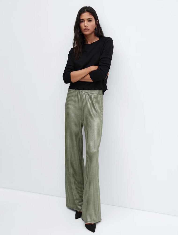 Gillian Track Straight Cut Pants, Army Green