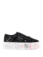 Graffiti Style Sneakers, Black