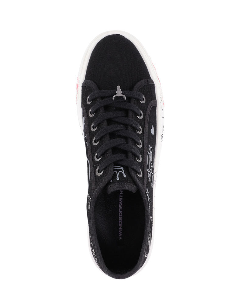 Graffiti Style Sneakers, Black