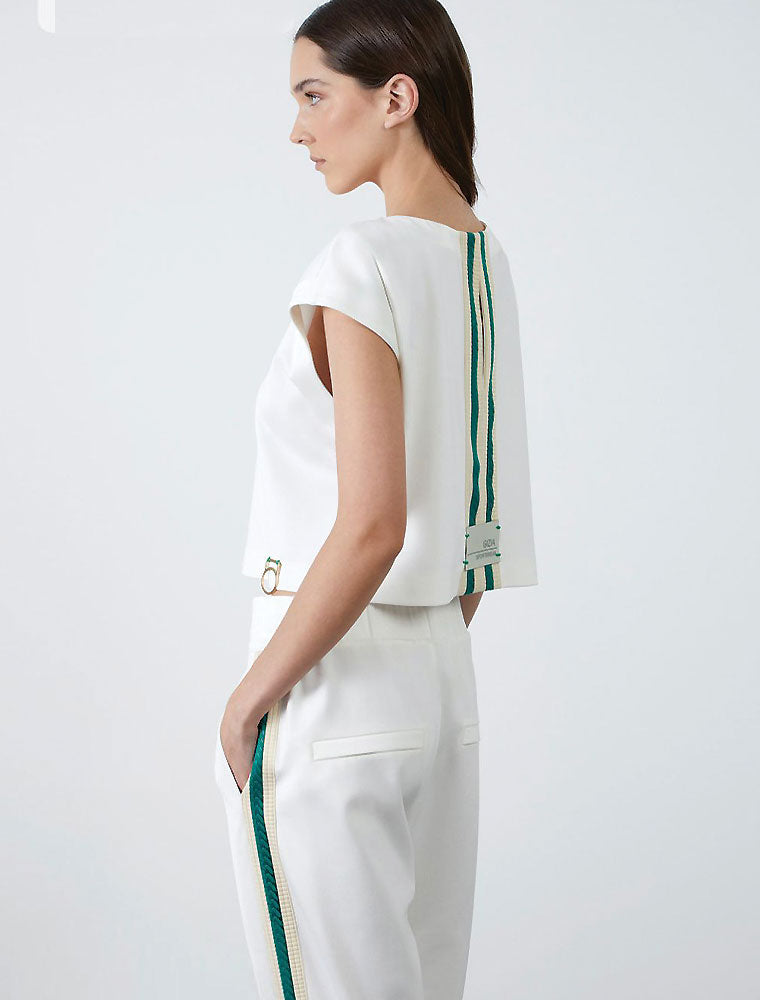 Green Side Stripe Joggers, Off-White