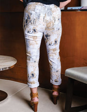 Harmony C'est La Vie Stretch Tie Waist Pant, White