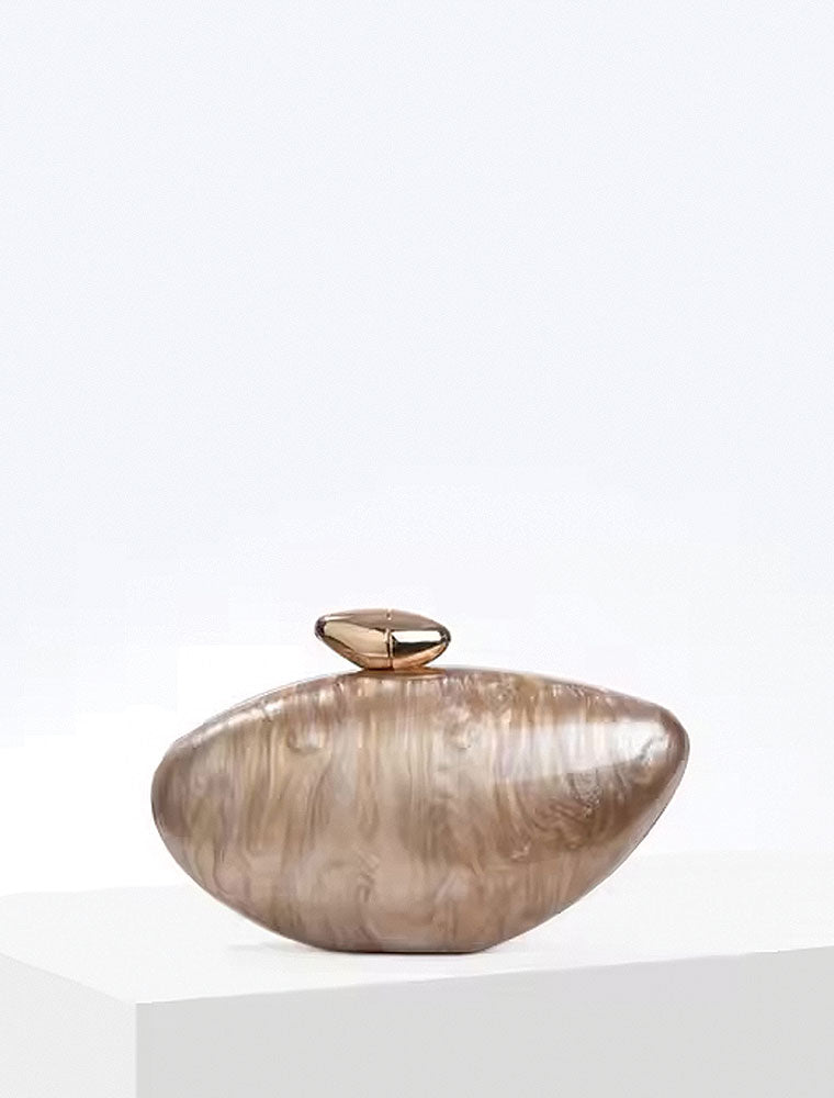 Hayley Acrylic Clutch with Gold Knob, Lime Green