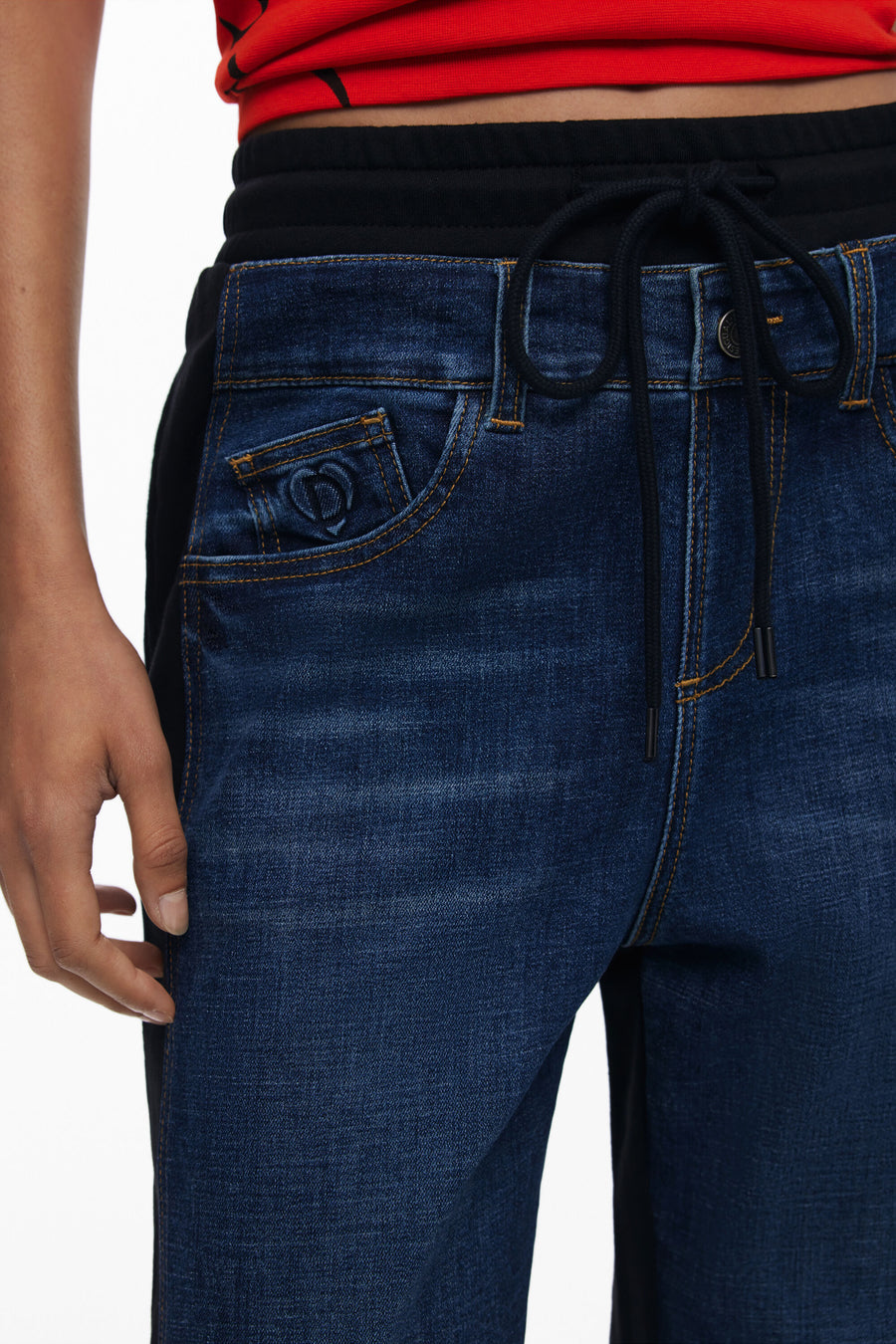 Indigo Fusion Denim Jogger, Black