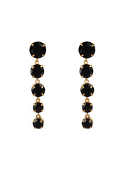 Isabella Earrings, Black Onyx, 14K Gold Plated